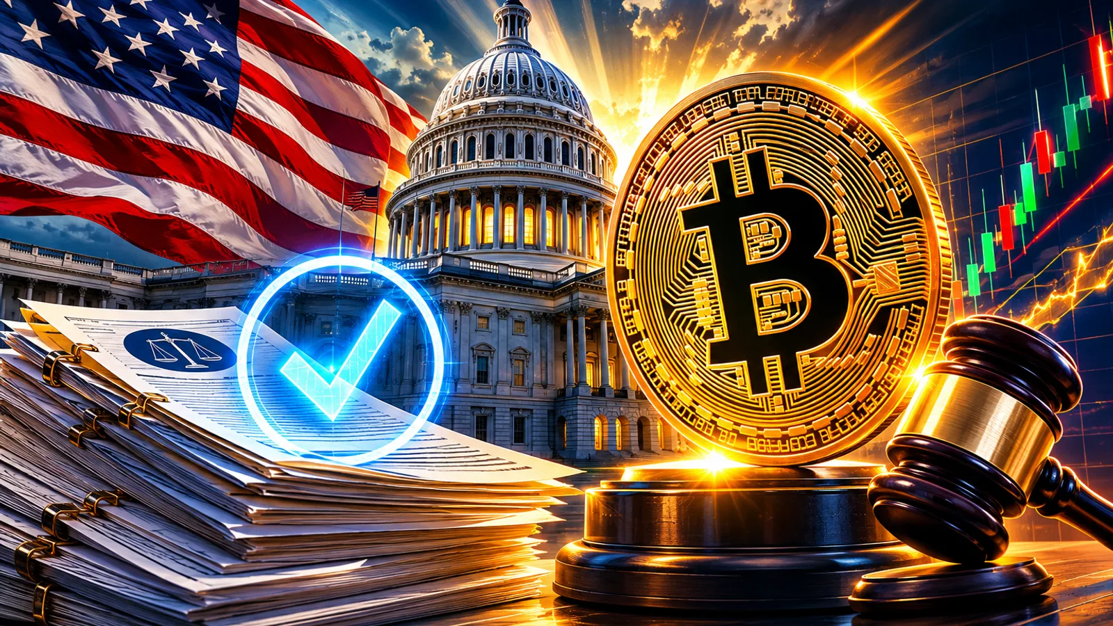 El Congreso de EEUU avanza siete proyectos de ley para clarificar la fiscalidad cripto. Fuente: Imagen creada con Inteligencia Generativa
