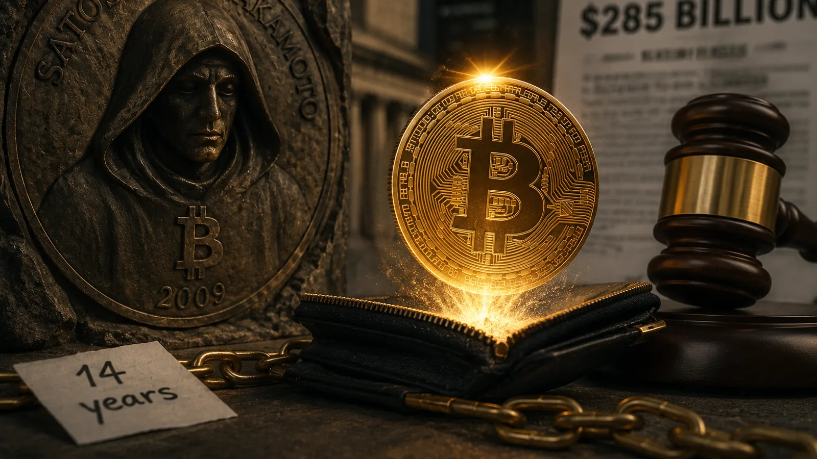 Bitcoin de la era Satoshi se mueve tras 14 años en medio de una demanda de 285.000 millones de dólares. Fuente: Imagen creada con Inteligencia Generativa