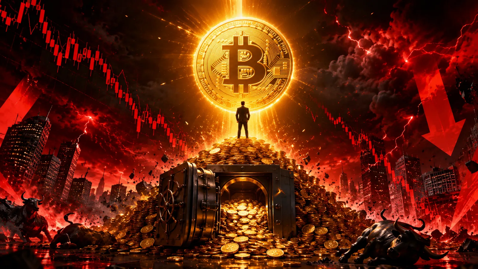 Strategy compra 1.550 bitcoin en plena caída y eleva su tesorería a 845.256 BTC. Fuente: Imagen creada con Inteligencia Generativa