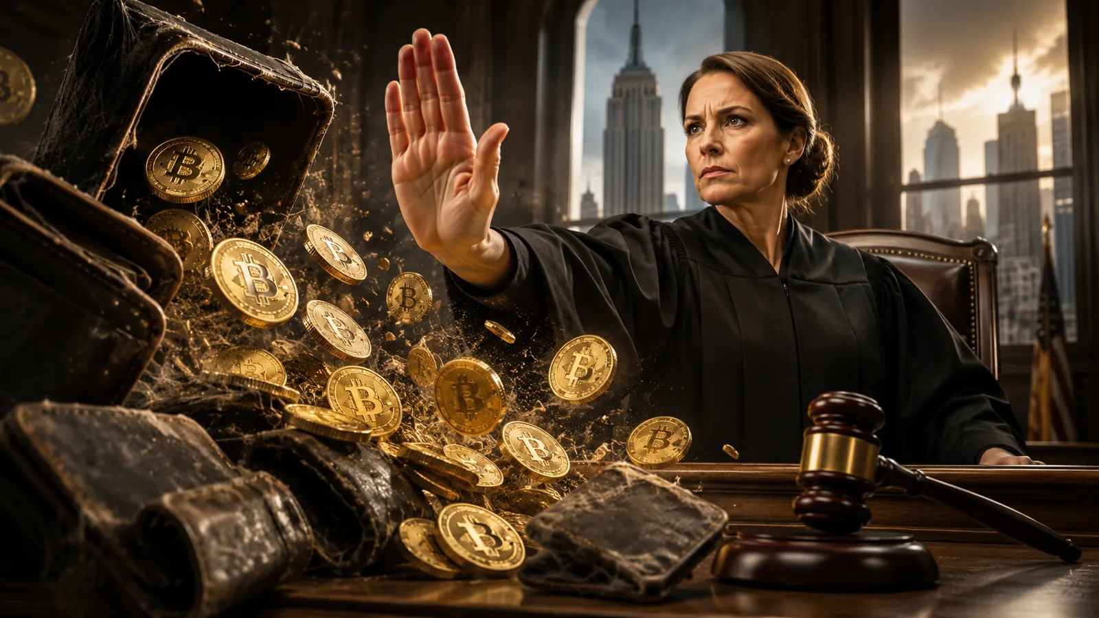 Una jueza de Nueva York frena la demanda que reclama 3,8 millones de bitcoin en carteras dormidas. Fuente: Imagen creada con Inteligencia Generativa
