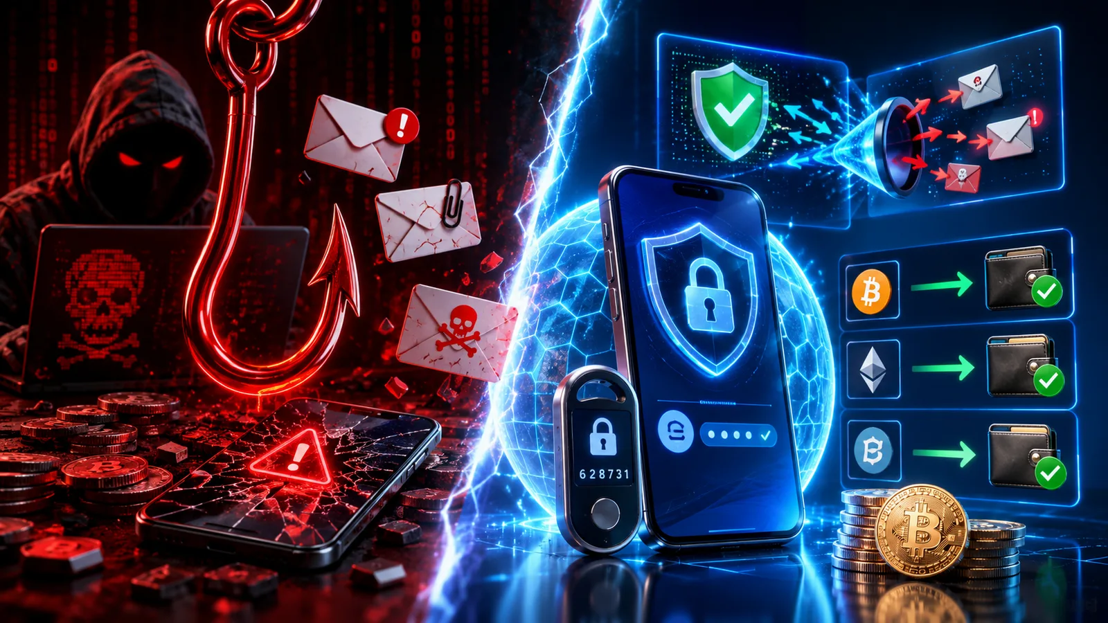 Pantalla de configuración de seguridad de un exchange de criptomonedas con autenticación de dos factores activada. Fuente: Imagen creada con Inteligencia Generativa